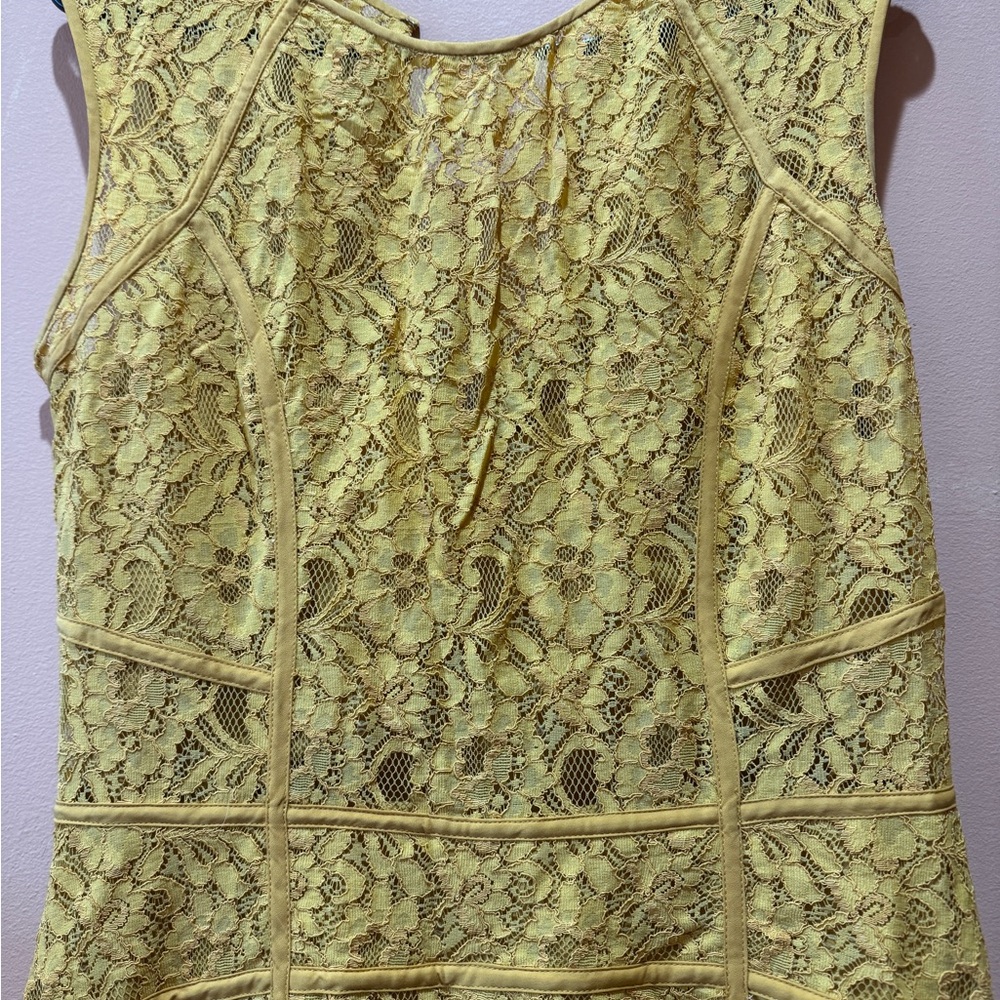 Lulus Lace Sleeveless Dress - marigold, size medium - Picture 4 of 5
